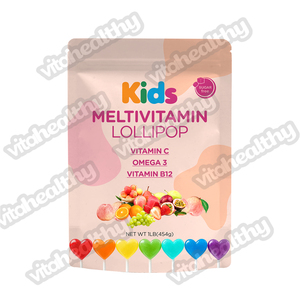 Vitahealthy OEM/ODM Kid Multivitamin <span class=keywords><strong>Lollipop</strong></span> Bổ Sung Nhãn Hiệu Riêng Trái Cây Có Hương Vị Multivitamin <span class=keywords><strong>Lollipop</strong></span> Kẹo Cứng Cho Trẻ Em - Product Image 1