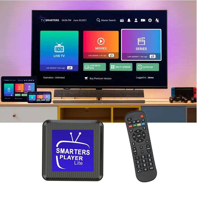 Android Box IPTV abbonamento M3U elenco Bein Sport pannello rivenditore 12 mesi codice IPTV Smart Player Lite Smart TV box