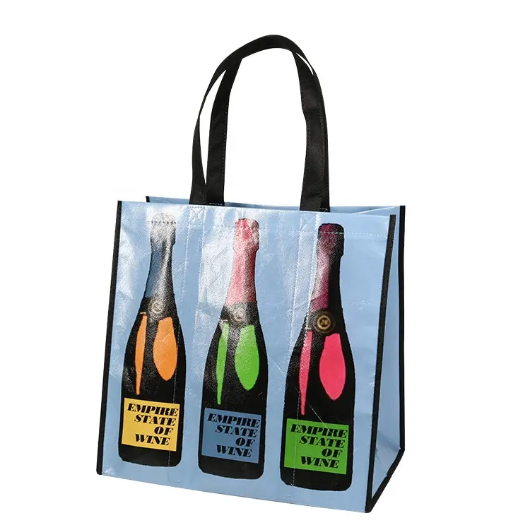 High Quality Reusable Wholesale Custom Printed Shopping Gift Non woven Wine Bag