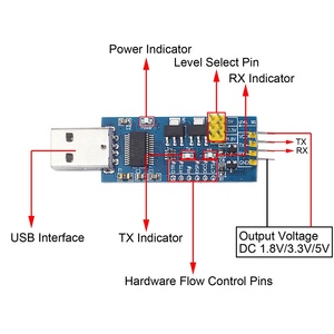 Módulo de puerto Serial USB a TTL, convertidor USB a UART, 5V/3,3 V/1,8 V, FT232RL, programador de código, descargador de 500Ma, salida de energía VCC - Product Image 6