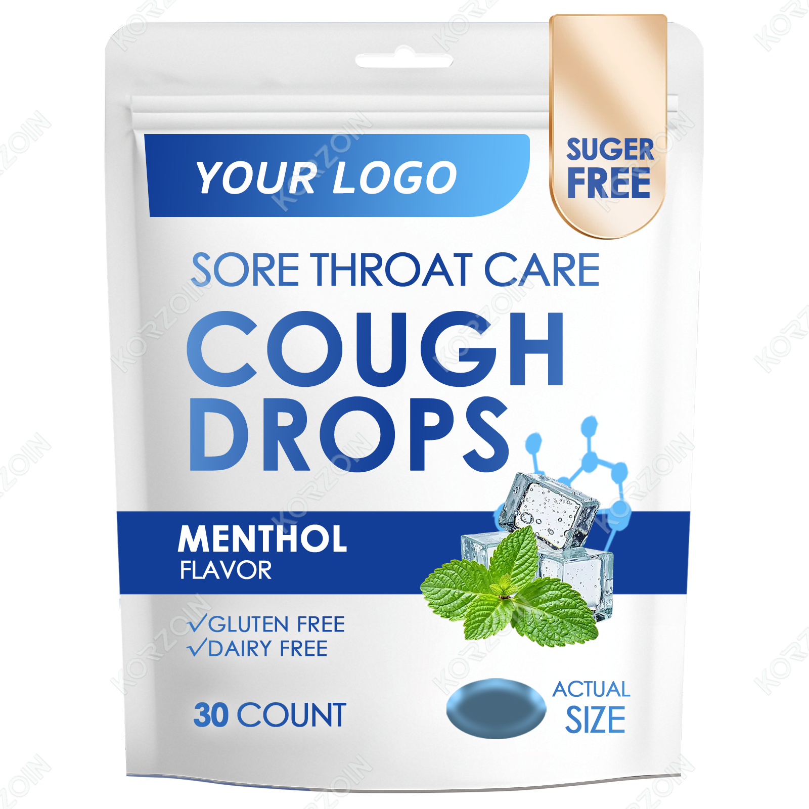 #03 OEM/ODM ENFRIAMIENTO MENTOL DULCE PARA DOLOR DE GARGANTA SIN AZÚCAR