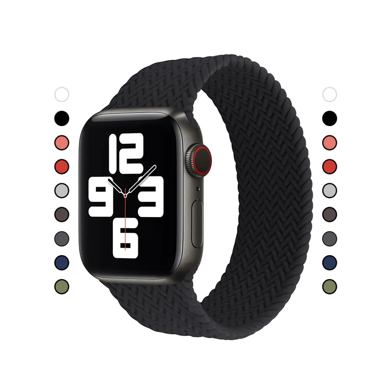 Silikon Gummi Smart Apple Uhr Einheit Strap Elastische Geflochtene Solo Sport Schleife Armband Stretch Band 38 40 mm Für Serie 6 5 4