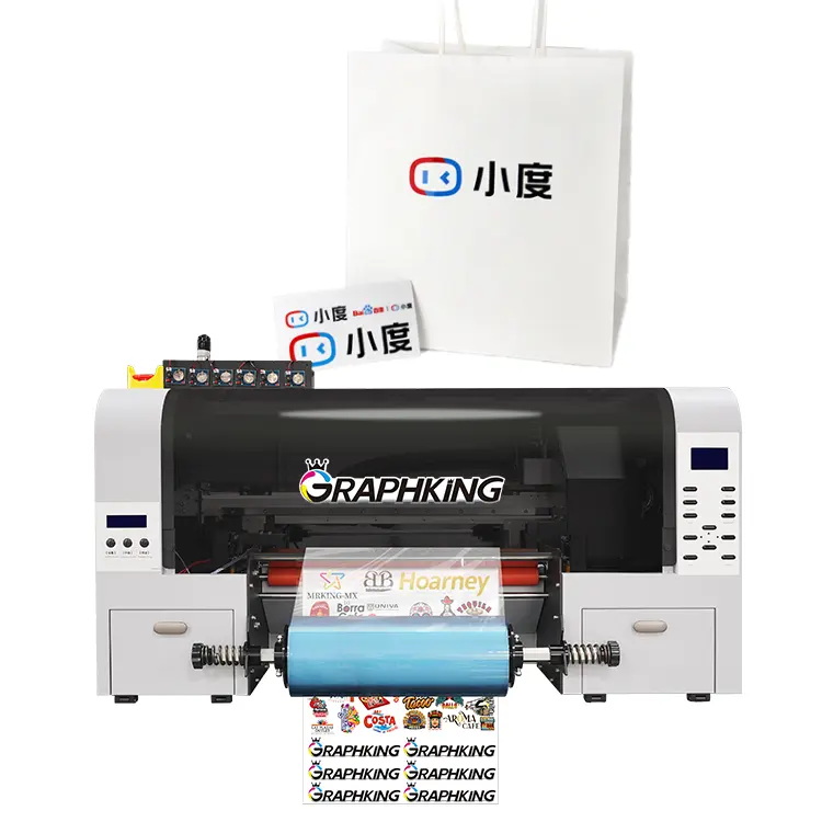 LOCOR A3 pencetak DTF UV pencetak label DTF UV pencetak dan laminating pada satu mesin