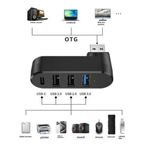 Toptan 4-In-1 dönebilir 4 Port USB 3.0 Hub Splitter USB C güç veri portu USB tip-c genişletici MacBook küçük boyutu için stok - Product Image 4