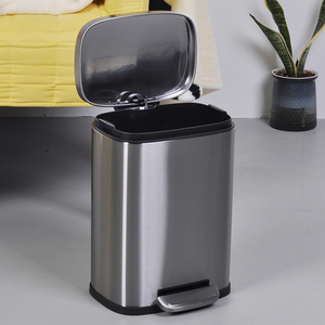 5L temelleri paslanmaz çelik dikdörtgen yumuşak yakın çöp tenekesi adım çöp tenekesi pedallı çöp kutusu - Product Image 1