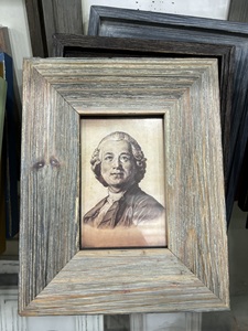 Vintage spazzolato effetto occhi del verme in legno cornice fotografica con struttura a coste, rustico antico fare il vecchio legno di pino lavato cornici per foto