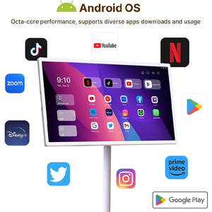 24-дюймовый смарт-телевизор Android с 8-ядерным процессором, пульт дистанционного управления, сенсорный экран, камера 13 Мп, портативный монитор на колесах для наружного использования - Product Image 3