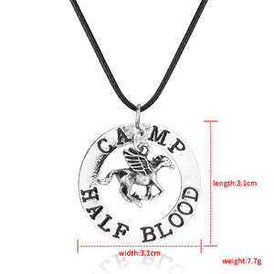Moda Jóias Charm <span class=keywords><strong>Percy</strong></span> <span class=keywords><strong>Jackson</strong></span> CAMP <span class=keywords><strong>HALF</strong></span> <span class=keywords><strong>Blood</strong></span> Flying Horse Pingente Colares para mulher homem - Product Image 6
