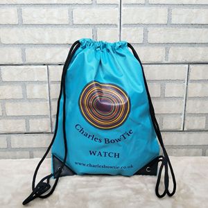 Bolsa de cordón promocional con logotipo personalizado, mochila de poliéster reutilizable de nailon para tienda y mercado - Product Image 5