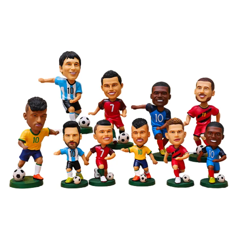 Figura personalizada de resina 3d para jugador de fútbol, muñeco de cabeza de Bobble de Super Estrella, regalo promocional