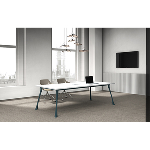 <strong>Simple</strong> Modern Style Long Double Sided 6 Person Workstation <strong>Computer</strong> <strong>Desk</strong> with Metal Leg - Product Image 2