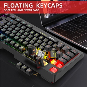 Windows 2.4G kablosuz şarj edilebilir oyun klavyesi arkadan aydınlatmalı ergonomik 87-key membran klavye RGB PC Xbox Windows Mac için Usb ABS - Product Image 4