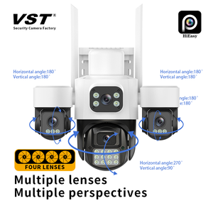 New Outdoor AI 360-Degree Multi-Angle WiFi 4G Surveillance Camera with 4Lenses Continuous Recording Zoom CMOS Sensor <strong>IP</strong> <strong>Network</strong> - Product Image 6