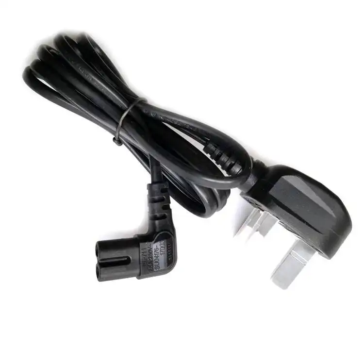 Power Cord Uk Type Right Angled to IEC C7 Power Lead Cable Figure 8 AC PVC Black 250V Bosslyn 3M power extension cord