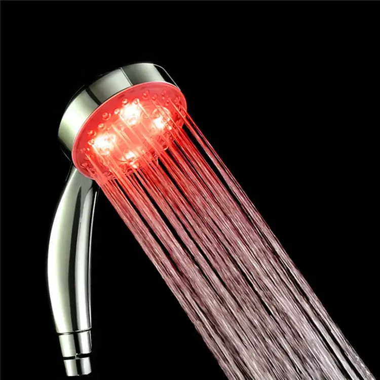 Indoor Home Bathroom SPA Acessório colorido controle de temperatura luminosa LED Bath Shower Head Light