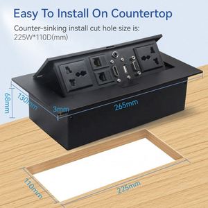 Nuevo estilo, precio más bajo, enchufe emergente multifuncional, toma de corriente inalámbrica de escritorio, cocina, 6 vías con interruptor, enchufe 10a - Product Image 5