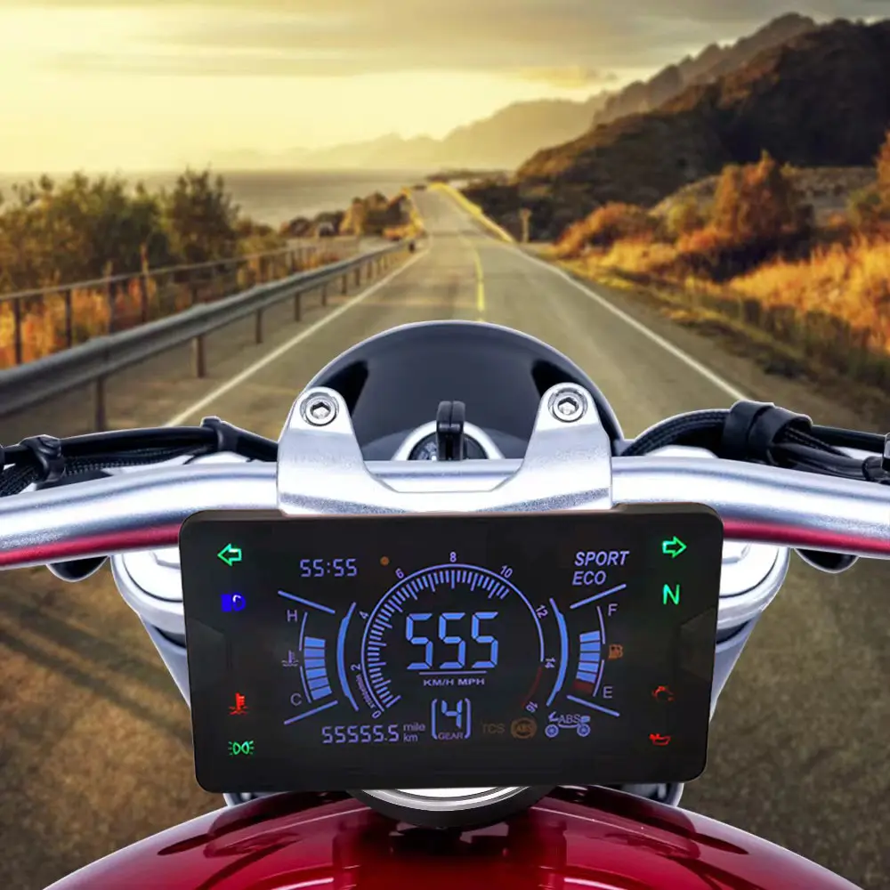 Speedometer sepeda motor sistem listrik, meteran Digital tampilan TFT mewah untuk sepeda motor
