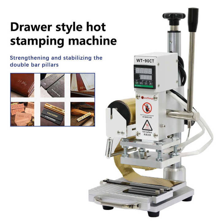 PVC Embossing Printing Manual Heat Press Letter Bronzing Machine 110V Foil Hot Stamping Machine for Leather Paper Wood