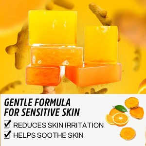 Label pribadi buatan tangan obat pemutih sabun batang kunyit pembersihan mendalam untuk Kulit Normal - Product Image 3