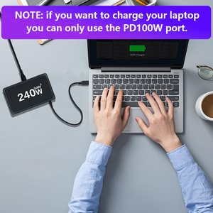 Fabrika satış 240W 4C4A masaüstü GaN şarj 8-port tip-c PD 100W hızlı şarj için 3.0 USB mobil duvar hızlı şarj cep telefonu - Product Image 4