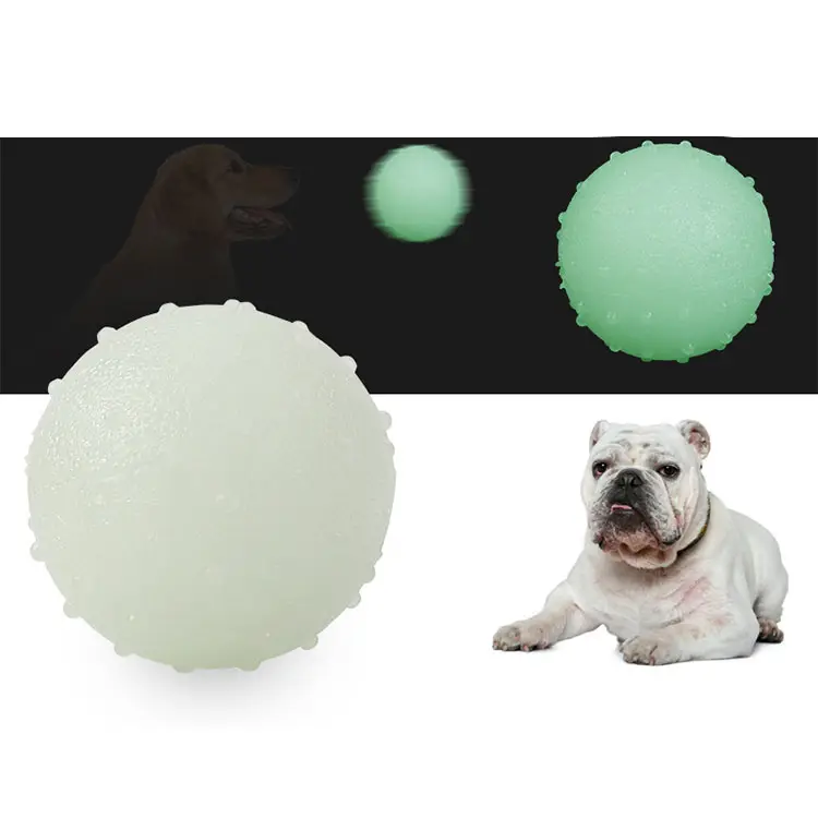 Hochwertige biss beständige Kau zähne Reinigung Gummi Glow Dog Toy Ball Pet