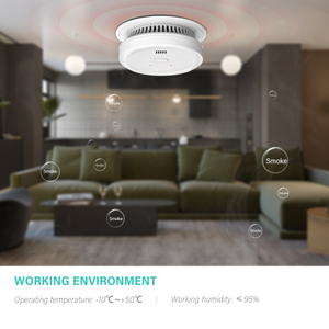 Liên kết khói <span class=keywords><strong>Detector</strong></span> quang điện khói báo động pin Powered báo cháy Dễ dàng cài đặt ABS nhựa - Product Image 4