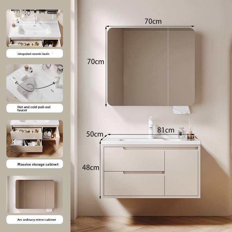 80Main cabinet + Arc-shaped ordinary mirror cabinet