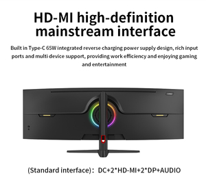 Monitor de juego curvo ultra ancho de 49 pulgadas 5K 165Hz pantalla de ordenador de escritorio LED LCD RGB PC 165Hz monitores altavoz incorporado - Product Image 6