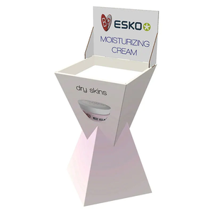 Estante de exhibición de mostrador de piso de cartón FSDU CDU PDQ Caja de exhibición POS POP Soporte de papel con ganchos para embalaje al por menor