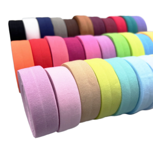 Ventas de fábrica Color Elástico Bias Tape Edge Wrap Banda elástica Rolling Cincha Nylon Fold Over Elástico para ropa Bias - Product Image 1