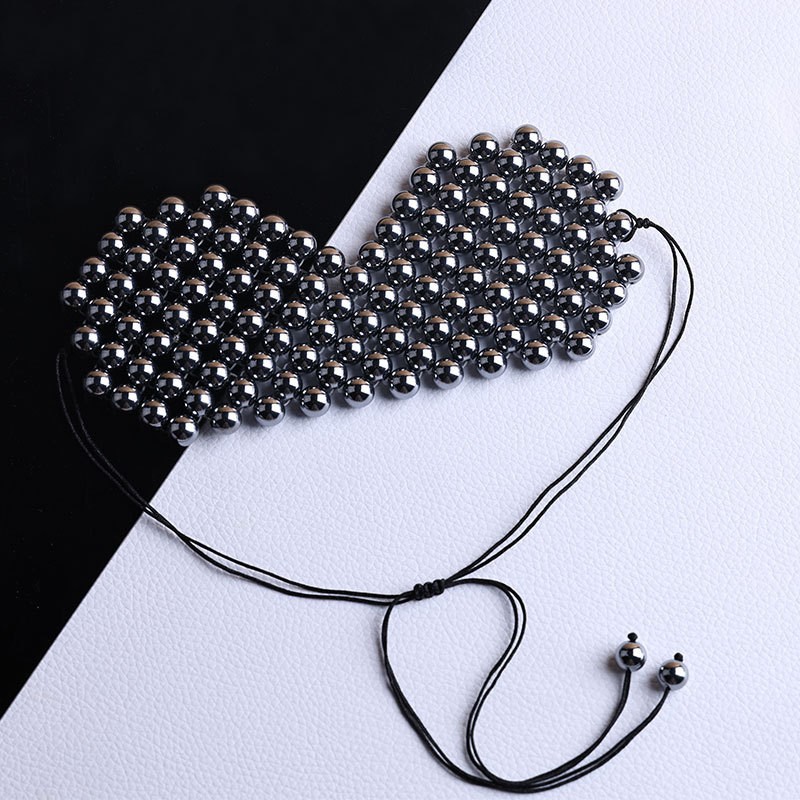 8mm bead eye mask with rope black