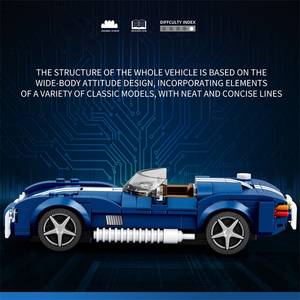 Klasik mavi spor yarış araba DIY blok seti yetişkinler için ünlü SuperCar modeli yapı taşları kiti oyuncak - Product Image 3