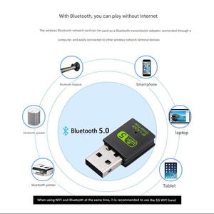 Sınır ötesi sürücü-ücretsiz 600M Dual-band kablosuz ağ kartı Bluetooth 5.0 İki-in-one bilgisayar USB kablosuz WiFi alıcısı - Product Image 4