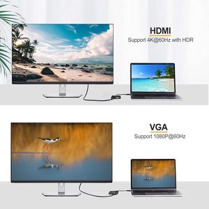 Cable Creation 2 in 1 USB Typ C zu HDMI VGA Adapter 4K @ 60Hz VGA 1080P 60Hz Typ C zu HDMI VGA - Product Image 3