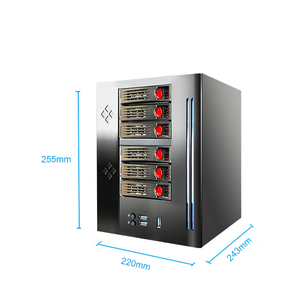 RGEEKホットスワップ6ベイデスクトップNASサーバーケースNASコンピューターケース (USB2.0ミニITX6ベイNASシャーシ付き) オフィスに適用 - Product Image 6