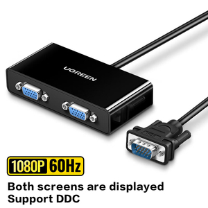UGREEN <strong>VGA</strong> Male to 2Female Video Splitter <strong>VGA</strong> <strong>1</strong> in <strong>2</strong> Out Switch Support 1920*1440 @60HZ for PC TV Monitor - Product Image 6