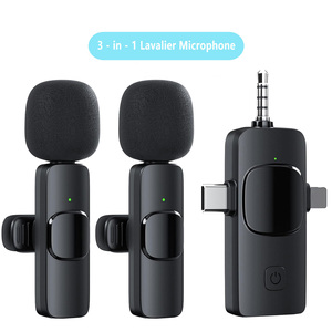 Chuyên nghiệp ve áo đa hướng 3 trong 1 USB-C giảm tiếng ồn mini không dây <span class=keywords><strong>Lavalier</strong></span> Micro <span class=keywords><strong>lavalier</strong></span> không dây Para - Product Image 3