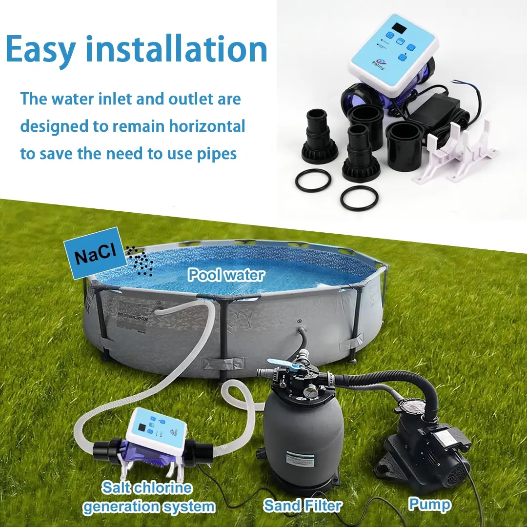 SR Series Salt System for Above Ground Pools  Chlorine Generator with Timer and Self Clean Function