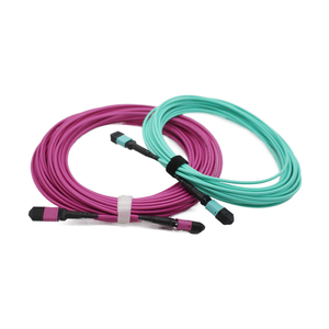 Ponticello MTP ad alta densità MPO-12 cavo Trunk in fibra femmina UPC con 12 Fiber multimodale OM4 OFNP Plenum Magenta per reti POE 4G - Product Image 2