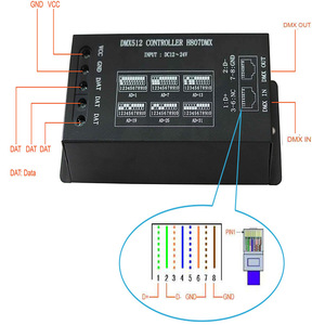 DMX <strong>Decoder</strong> <strong>DMX512</strong> Console 1024 Pixels <strong>LED</strong> <strong>Controller</strong> for <strong>Ws2811</strong> WS2812 WS2813 UCS1903 SK6812 Pixel <strong>LED</strong> Strip H807DMX - Product Image 3