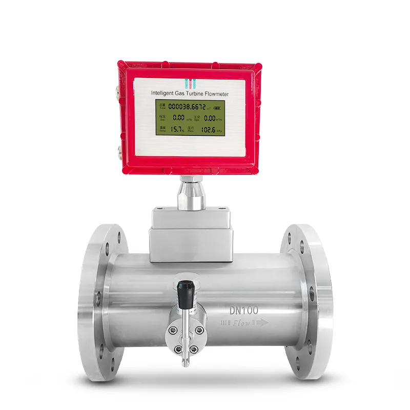 EX High Pressure Digital Cubic Stainless Steel LPG Natural Gas Air Impeller Turbine Type Gas Flow Meter