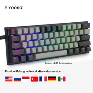 Teclado mecánico para juegos Diseño ergonómico Nueva tendencia Barato Teclado de computadora de 61 teclas Teclado conectado RGB - Product Image 2