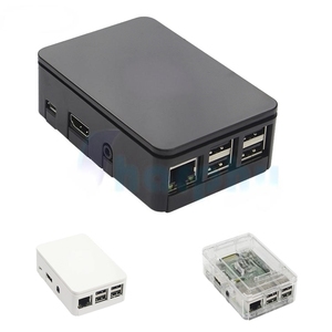 Raspberry Pi3 Modelo B + Funda ABS Negro Transparente Blanco Caja de plástico Cubierta Shell Compatible Raspberry Pi 3 Modelo B + Plus
