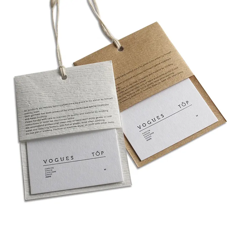 Goedkope Custom Design Kleding Hang Tags Kraft Recyclebaar Logo Goud Folie Papier Hangtag Label Met String Voor Haar Bundels