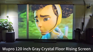 Pantalla de proyección de cristal gris de PVC suave Wupro/OEM en stock para La UE 16:9 4K UHD efecto 3D Pantalla de proyector de elevación de suelo motorizada - Product Image 5