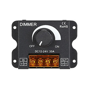 DC 12V 24V 30A 360W Adjustable Brightness <strong>Lamp</strong> Bulb Strip Driver Single Color Light Controller LED Light Rotary Dimmer - Product Image 1