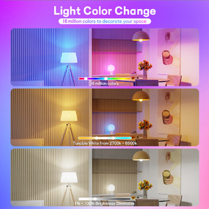 LEDEAST ZJ-BWBL1L-RGB <strong>LED</strong> Smart Wifi Ble Bulb Voice Control Remote Control Alexa and Google Compatible E26 Smart Bulb - Product Image 4