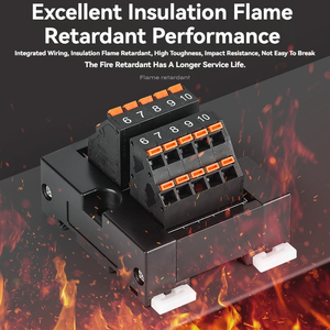 Bloque de terminales con resorte enchufable de cobre duradero, tipo de riel de guía de cableado en línea con materiales de latón de PC de nailon, bloques de terminales comunes - Product Image 3
