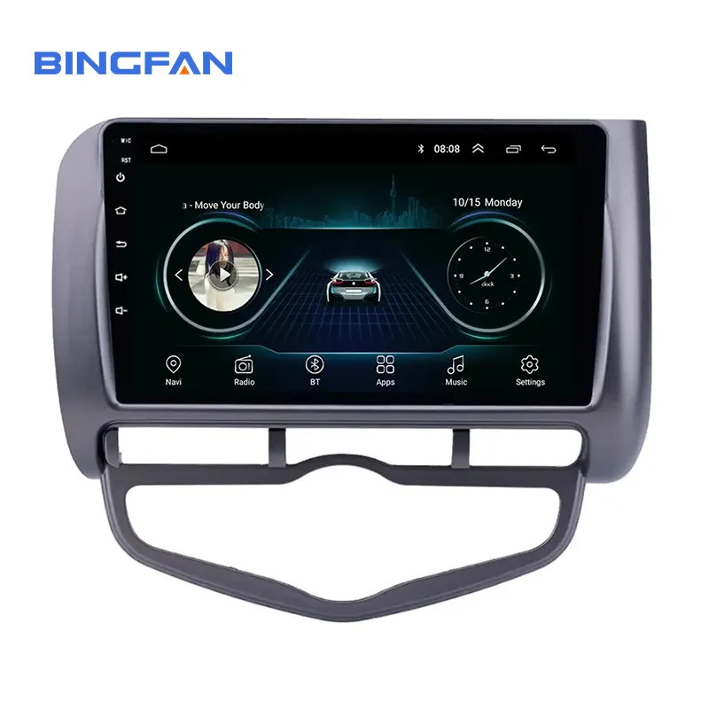 Android 9.1 araba ses radyo Honda Jazz 2002 için 2003 2004 2005 2006 2007 multimedya sistemi Stereo