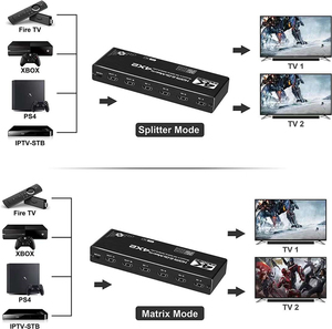 4K @ 60Hz EDID HDMI Matrix 4x 2 anahtar ayırıcı destek HDCP 2.2 uzaktan kumanda HDMI anahtarı 4x2 Spdif 4K çift HDMI ses ayırma - Product Image 6